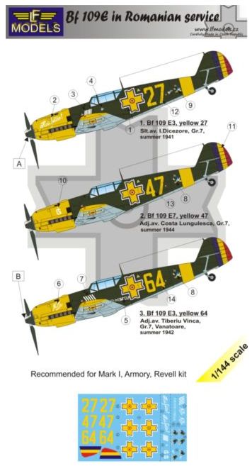 LF Models C4414 1:144 Messerschmitt Bf-109E-3 in Romanian service Part 1