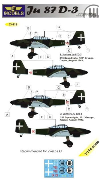 LF Models C4418 1:144 Junkers Ju-87D-3 'Stuka' (Italy)