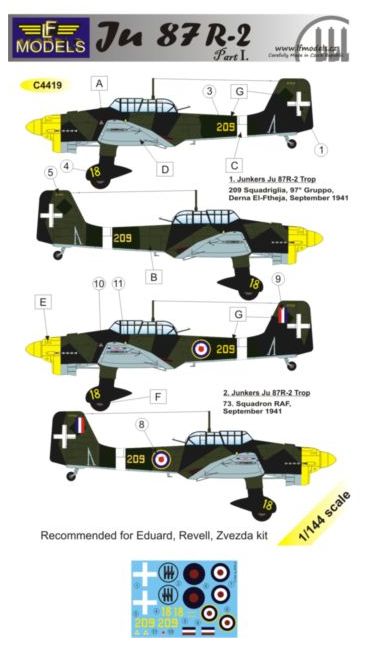 LF Models C4419 1:144 Junkers Ju-87R-2 'Stuka' part 1