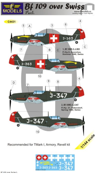 LF Models C4431 1:144 Messerschmitt Bf-109E-3 over Swiss part 1