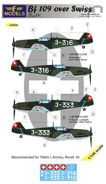 LF Models MC4434 1:144 Messerschmitt Bf-109E-3 over Swiss part 4