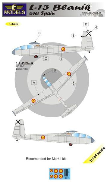 LF Models C4436 1:144 LET L-13 Blanik over Spain