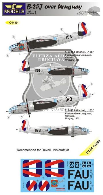 LF Models C4439 1:144 North-American B-25J Mitchell over Uruguay part 1