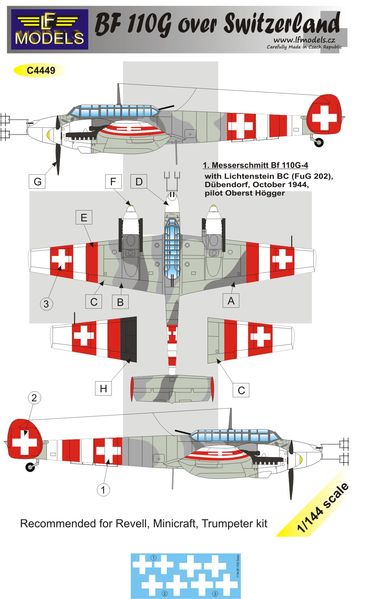 LF Models C4449 1:144 Messerschmitt Bf-110G-4 over Switzerland