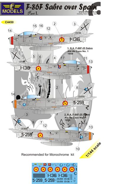 LF Models C4450 1:144 North-American F-86F Sabre over Spain part 1