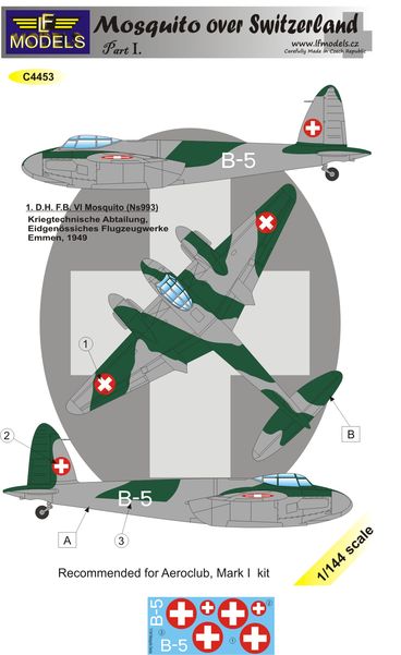 LF Models C4453 1:144 de Havilland Mosquito B Mk.VI over Switzerland part 1