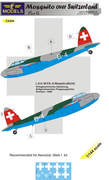 LF Models MC4454 1:144 de Havilland Mosquito PR.IV over Switzerland part II