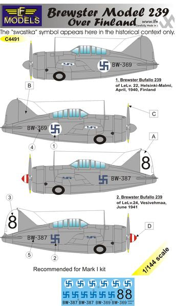 LF Models C4492 1:144 Brewster Buffalo Model 239 over Finland