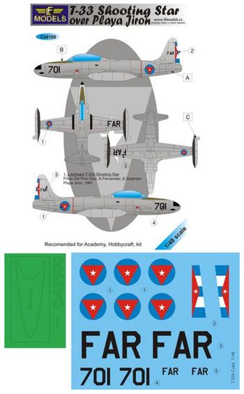 LF Models C48100 1:48 Lockheed T-33 Shooting Star over Playa Jiron. (paint mask included)
