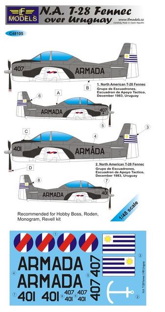 LF Models C48105 1:48 North-American T-28 Fennec over Uruguay
