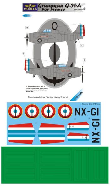 LF Models C48118 1:48 Grumman G-36A France (paint mask included)