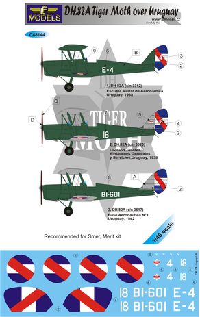 LF Models MC48144 1:48 de Havilland DH.82A Tiger Moth over Uruguay