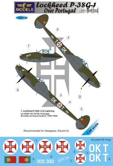 LF Models C48150 1:48 Lockheed P-38G-1 Lightning over Portugal