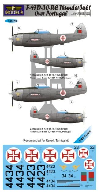 LF Models C48153 1:48 Republic F-47D-30-RE THUNDERBOLT OVER PORTUGAL (2 decal options)