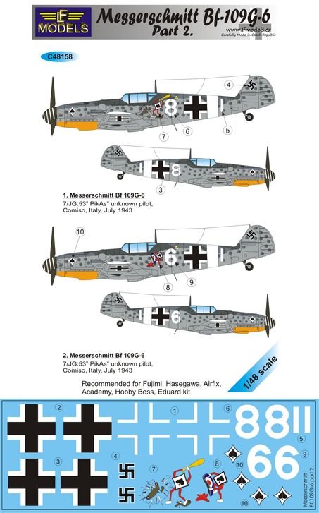 LF Models MC48158 1:48 Messerschmitt Bf-109G-6 Comiso cartoon part 2.