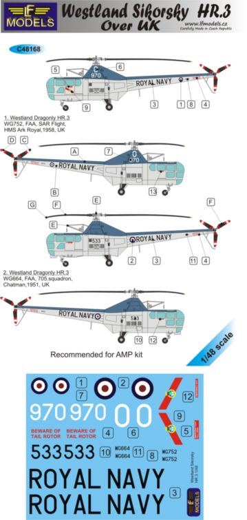 LF Models C48168 1:48 Westland HR.3 over UK Royal Navy