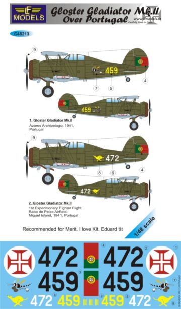 LF Models C48213 1:48 Gloster Gladiator Mk.II over Portugal
