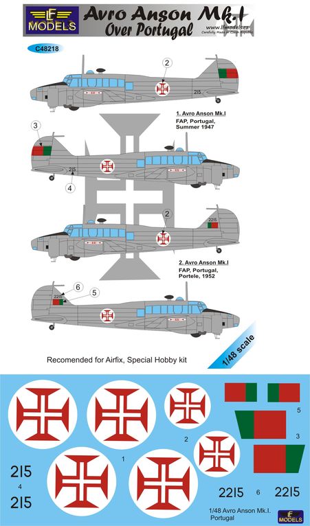LF Models C48218 1:48 Avro Anson Mk.I. over Portugal