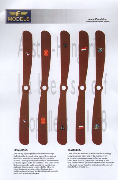 LF Models C4860 1:48 Austro-Hungarian propeller manufacturer logos