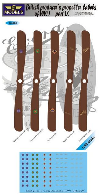 LF Models C4888 1:48 British producer propeller manufacturer logos of WWI part V