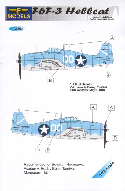 LF Models MC4892 1:48 Grumman F6F-3 Hellcat (
