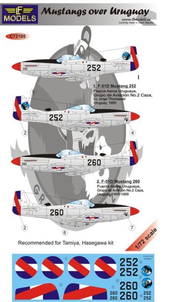 LF Models MC72105 1:72 North-American F-51 Mustangs over Uruguay