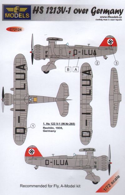 LF Models MC72124 1:72 Henschel Hs-123V-1 over Germany