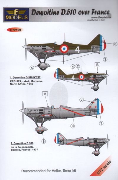 LF Models C72129 1:72 Dewoitine D.510 over France