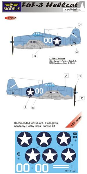 LF Models C72157 1:72 Grumman F6F-3 Hellcat from Yorktown
