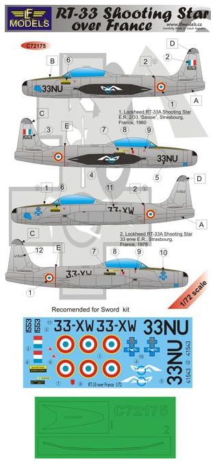 LF Models C72175 1:72 Lockheed RT-33 Shooting Star over France