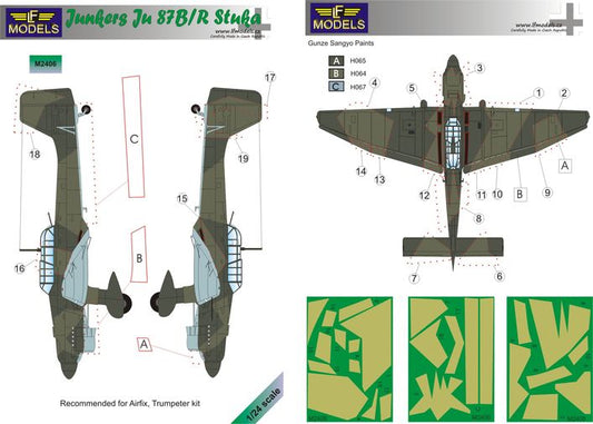 LF Models M2406 1:24 Junker Ju-87B/R 'Stuka' camouflage pattern paint masks