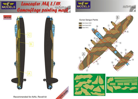 LF Models M72135 1:72 Avro Lancaster B.I/III camouflage pattern paint mask