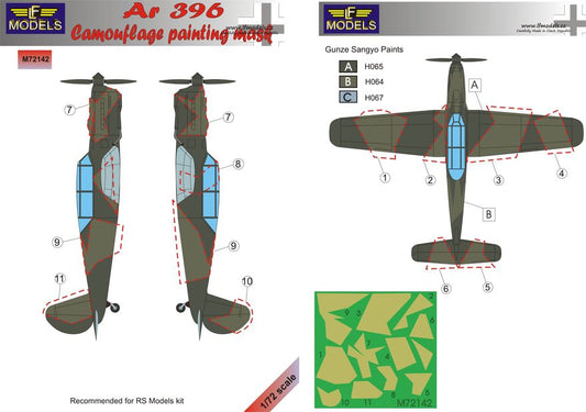 LF Models MM72142 1:72 Arado Ar-396 Camouflage Pattern Paint Mask