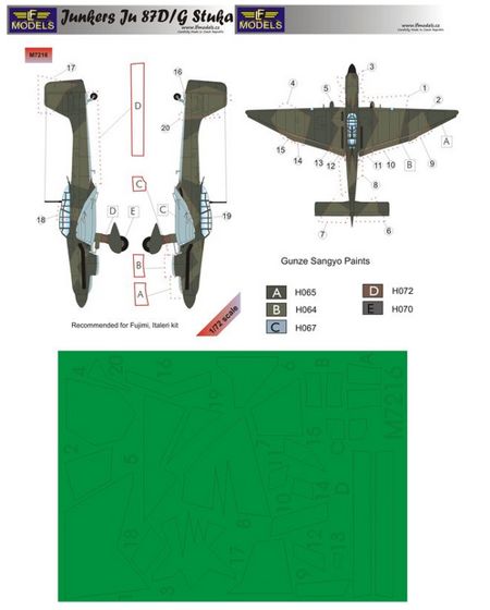 LF Models M7216 1:72 Junkers Ju-87D/Ju-87G-2 'Stuka' camouflage pattern paint masks