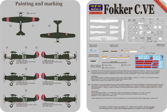 LF Models PE7213 1:72 Fokker C.VE Norway