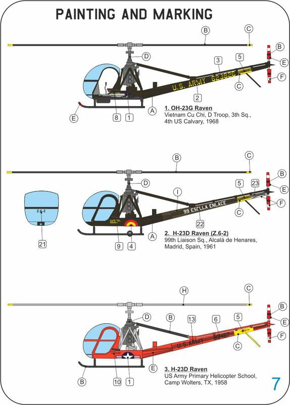 LF Models LFPE7275 1:72 Hiller OH-23 Raven Military service plastic kit