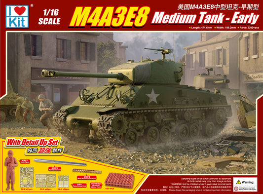 I Love Kit 61619 1:18 M4A3E8 Sherman Medium Tank - Early with Detail Up Set