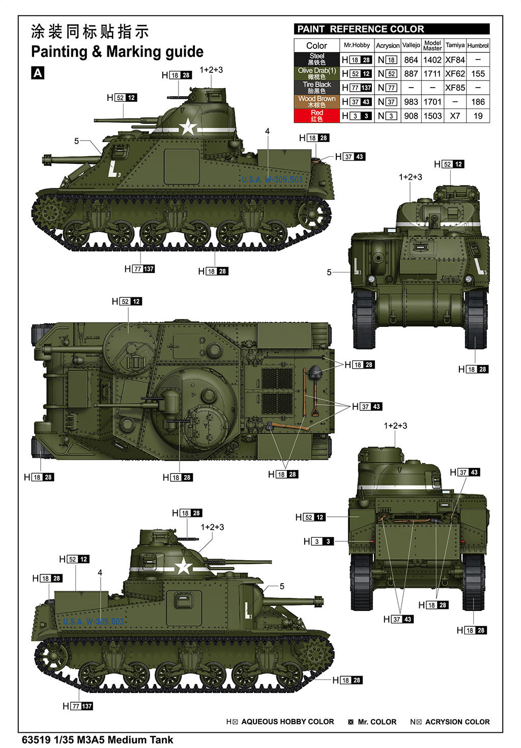 I LOVE KIT 63519 1:35 US M3A5 Medium Tank