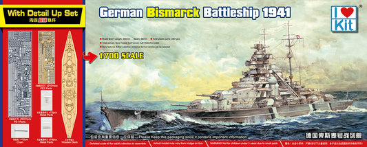 I Love Kit 65701 1:700 German Bismarck Battleship 1941 with Detail Up Set