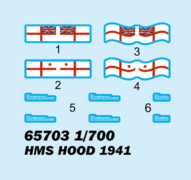 I Love Kit 65703 1:700 HMS Hood 1941 with Detail Up Set