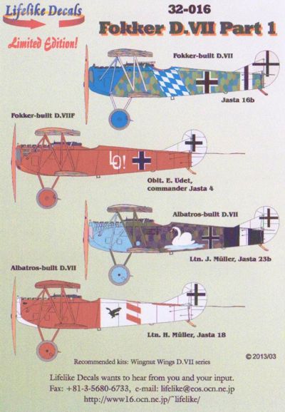 Lifelike 32016 1:32 Fokker D.VII part 1