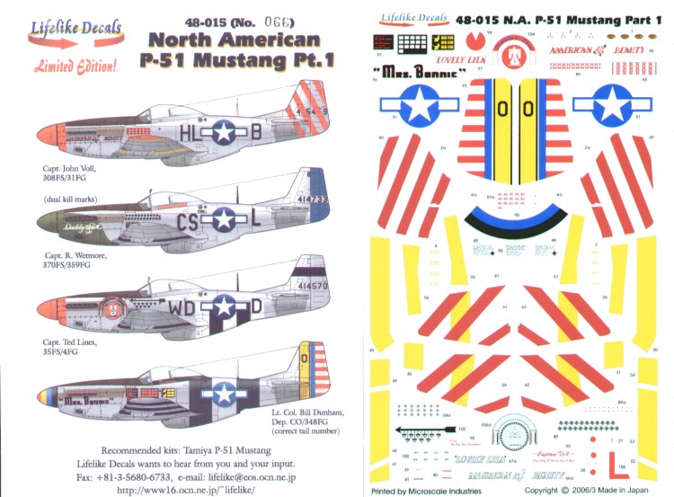 Lifelike 48015 1:48 North-American P-51D Mustangs Part 1.