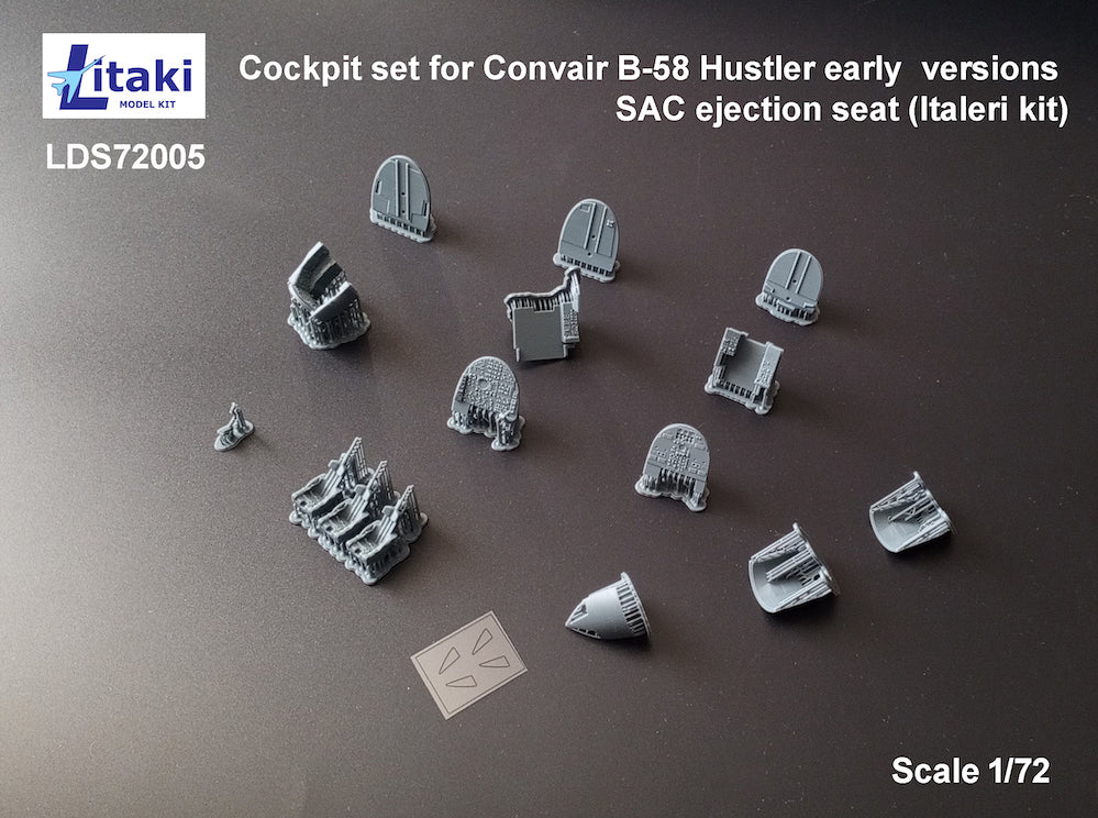 Litaki Model Kit LDS72005 1:72 cockpit set for Convair B-58 Hustler early versions with SAC ejection seat