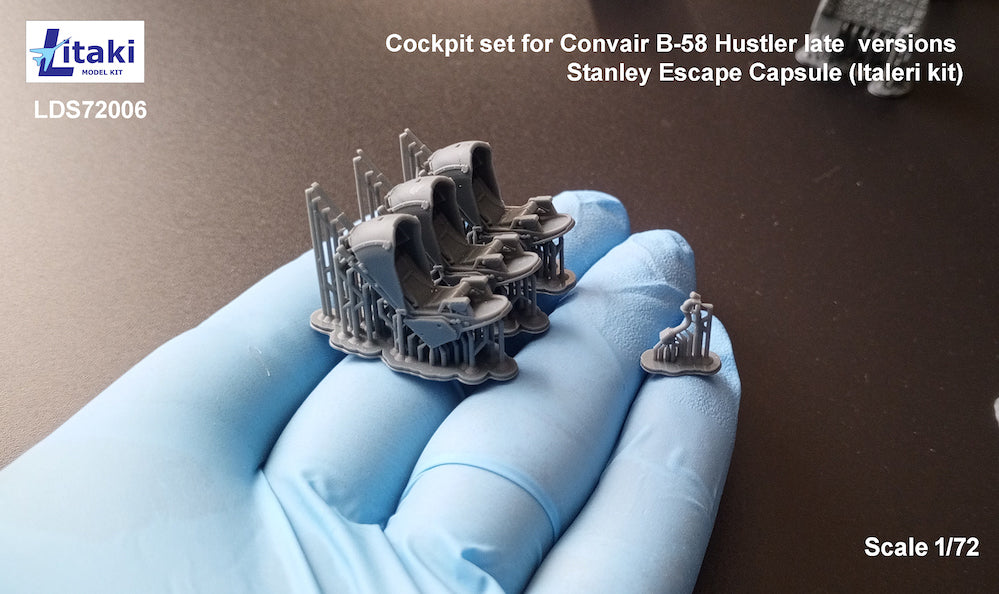 Litaki Model Kit LLDS72006 1:72 cockpit set for Convair B-58 Hustler late versions Stanley Escape Capsule