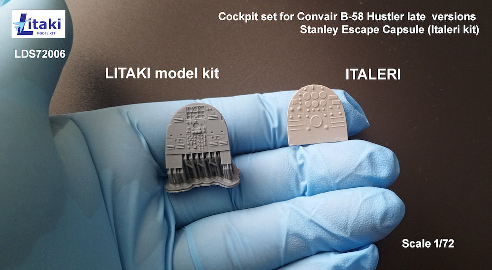 Litaki Model Kit LLDS72006 1:72 cockpit set for Convair B-58 Hustler late versions Stanley Escape Capsule