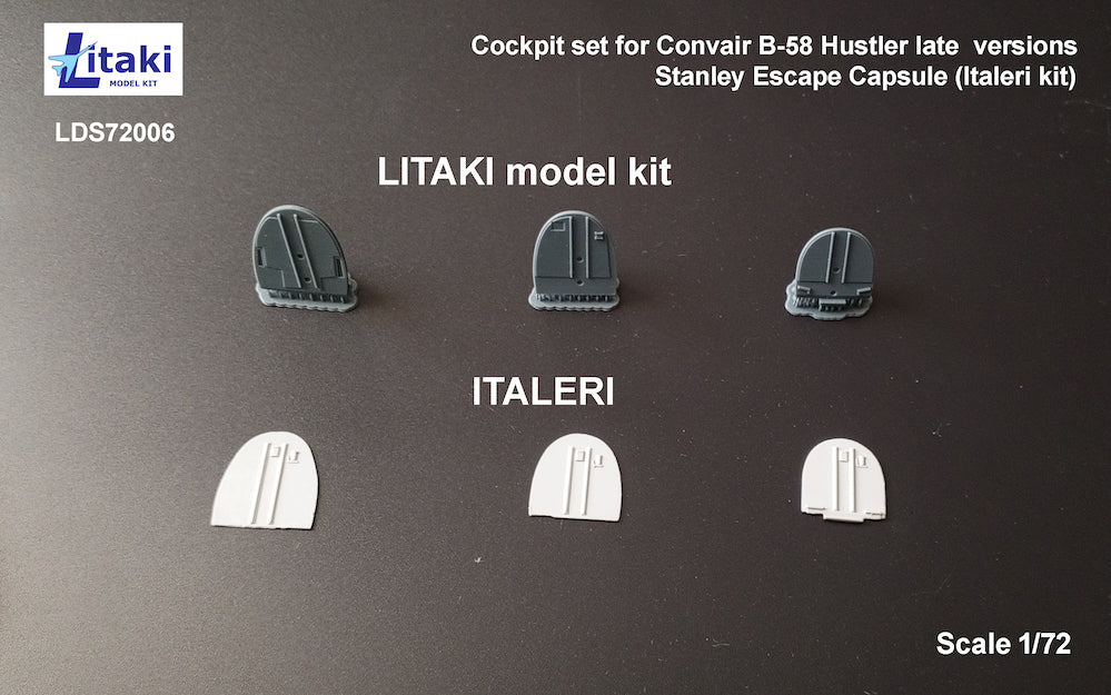 Litaki Model Kit LLDS72006 1:72 cockpit set for Convair B-58 Hustler late versions Stanley Escape Capsule