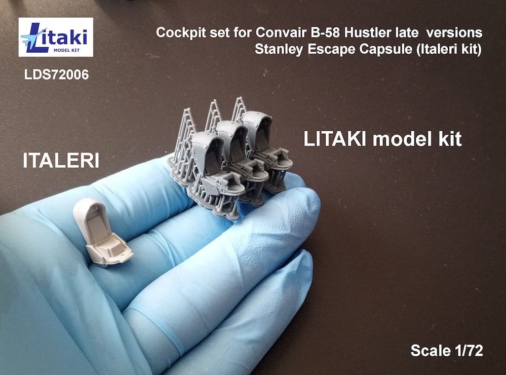 Litaki Model Kit LLDS72006 1:72 cockpit set for Convair B-58 Hustler late versions Stanley Escape Capsule