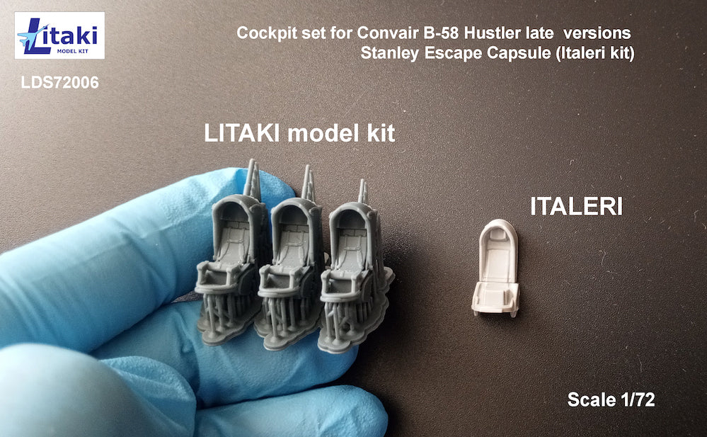 Litaki Model Kit LLDS72006 1:72 cockpit set for Convair B-58 Hustler late versions Stanley Escape Capsule