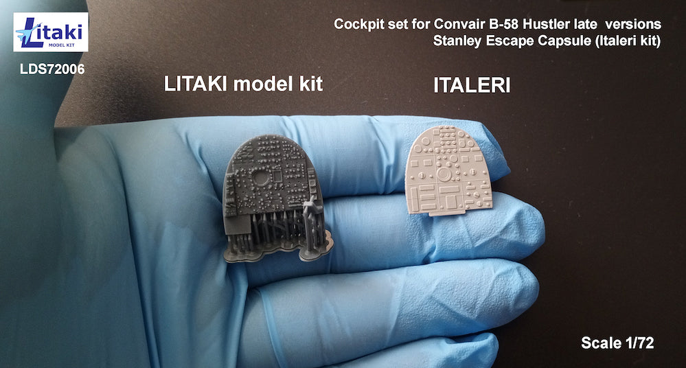 Litaki Model Kit LLDS72006 1:72 cockpit set for Convair B-58 Hustler late versions Stanley Escape Capsule