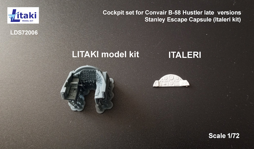 Litaki Model Kit LLDS72006 1:72 cockpit set for Convair B-58 Hustler late versions Stanley Escape Capsule